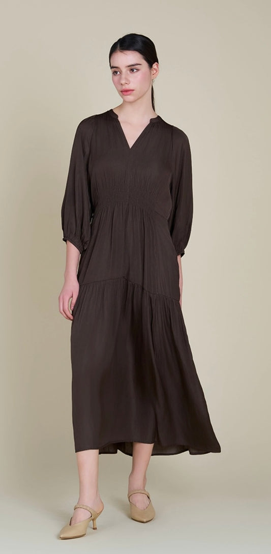 3/4 Sleeve Silk Maxi