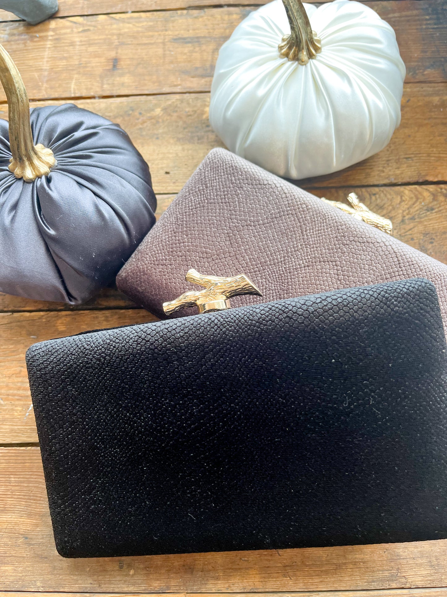 Velour Touch Textured Clutch