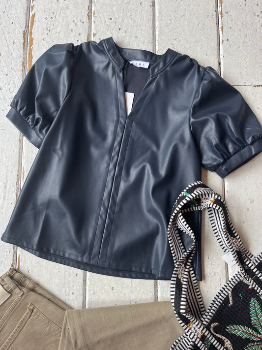 Kim Leather Top