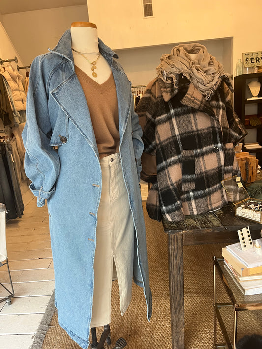 Teddy Denim Trench